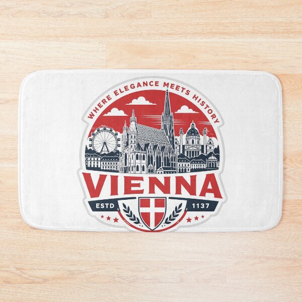 Item preview, Vienna Where Elegance Meets History – Retro Austrian City Badge designed and sold by Earth Celebration Designs.