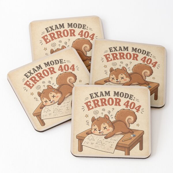 Item preview, Exam Mode: Error 404 Funny Stressed Squirrel Student Meme Vintage Study Cartoon designed and sold by HOUSE OF TIST.
