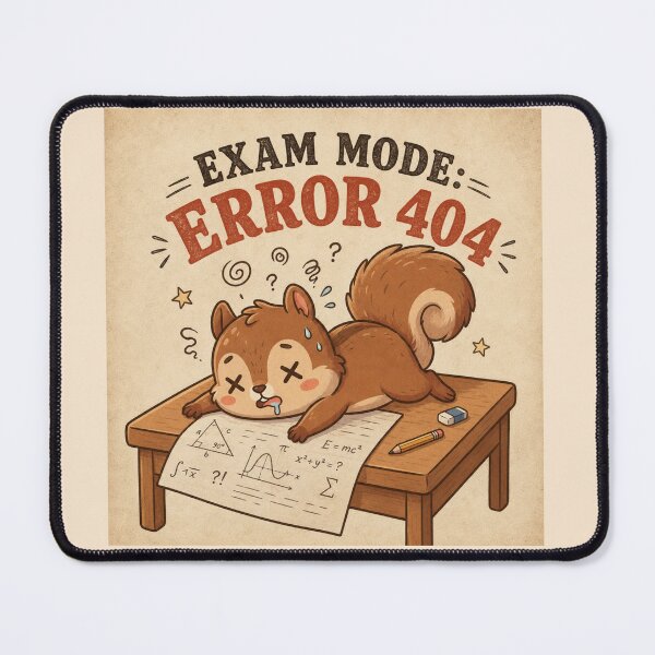 Item preview, Exam Mode: Error 404 Funny Stressed Squirrel Student Meme Vintage Study Cartoon designed and sold by HOUSE OF TIST.