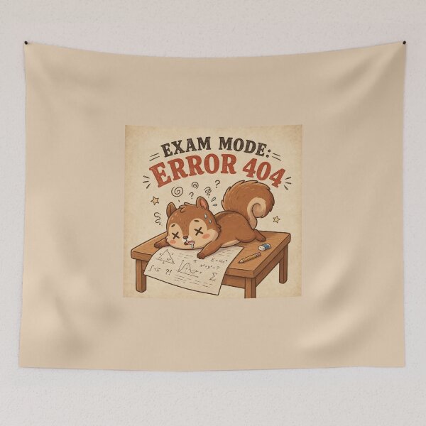 Item preview, Exam Mode: Error 404 Funny Stressed Squirrel Student Meme Vintage Study Cartoon designed and sold by HOUSE OF TIST.