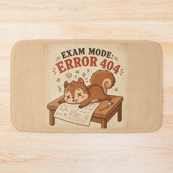 Item preview, Exam Mode: Error 404 Funny Stressed Squirrel Student Meme Vintage Study Cartoon designed and sold by HOUSE OF TIST.