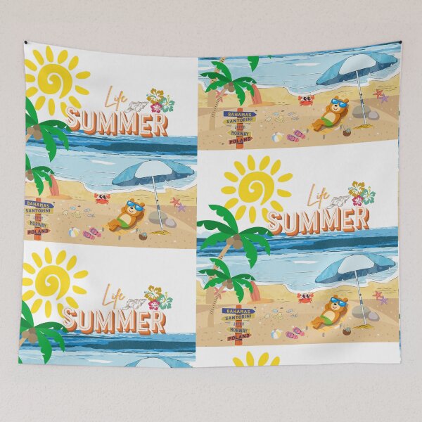 Item preview, ​Cute Summer Beach Life Bear Vacation Aesthetic designed and sold by crystalar95.