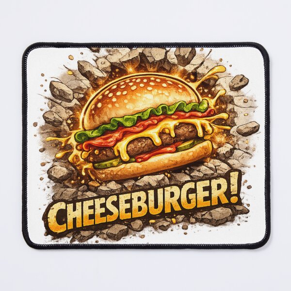 Item preview, Cheeseburger: Rock Explosion Stone Impact Dramatic Burger designed and sold by irfanshikh.