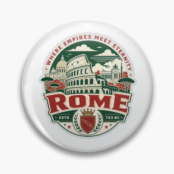 Item preview, Rome Where Empires Meet Eternity – Retro Italian City Badge designed and sold by Earth Celebration Designs.