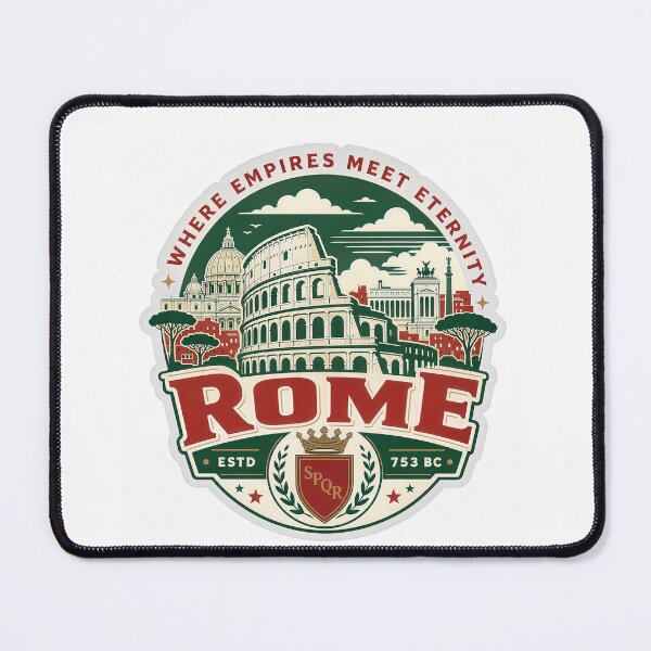 Item preview, Rome Where Empires Meet Eternity – Retro Italian City Badge designed and sold by Earth Celebration Designs.