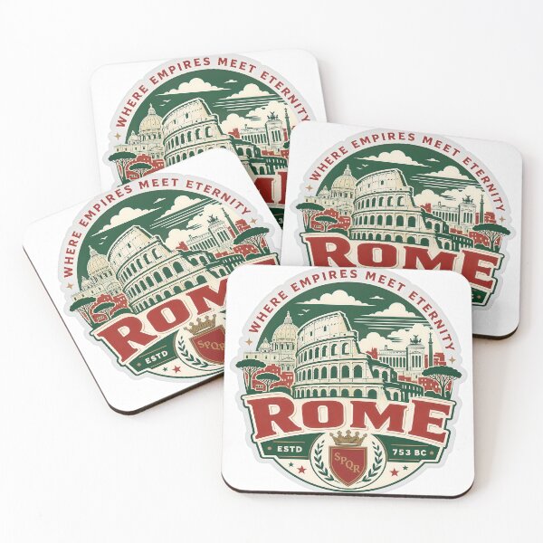 Item preview, Rome Where Empires Meet Eternity – Retro Italian City Badge designed and sold by Earth Celebration Designs.