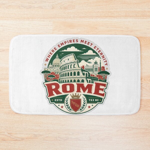 Item preview, Rome Where Empires Meet Eternity – Retro Italian City Badge designed and sold by Earth Celebration Designs.