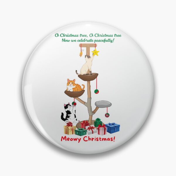 Item preview, Meowy Christmas Funny Christmas Cats with Christmas Tree designed and sold by MYCatStuff.