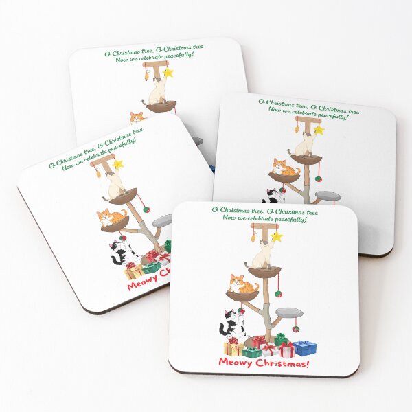 Item preview, Meowy Christmas Funny Christmas Cats with Christmas Tree designed and sold by MYCatStuff.