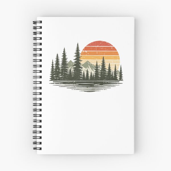 Item preview, Retro Pine Forest Mountain Sunset Vintage Nature Adventure designed and sold by Moizento.