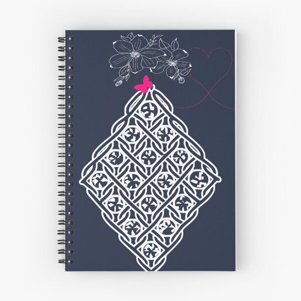 Item preview,  Geometric Lace Diamond Navy Blue with Flowers and Butterfly designed and sold by Macramellennias.