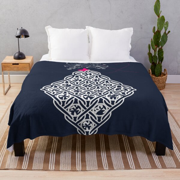 Item preview, Geometric Lace Diamond Navy Blue with Flowers and Butterfly designed and sold by Macramellennias.