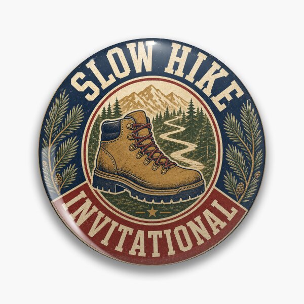 Item preview, Slow Hike Invitational Badge designed and sold by aihrgdesign.