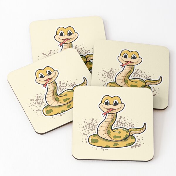 Item preview, Lindo dibujo animado de una serpiente amarilla, reptil, arte chibi designed and sold by SolutionsArt.