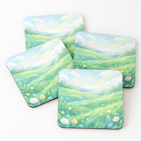 Item preview, Serene Green Meadow and Spring Flowers designed and sold by Neural Dream.