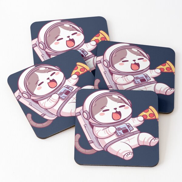 Item preview, Cute Astronaut Cat Eating Pizza designed and sold by ItzLacarth.