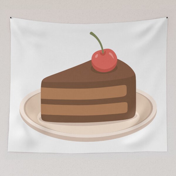 Item preview, Layered Chocolate Cake Slice with Cherry on Top designed and sold by Anne97s.
