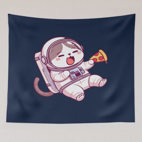 Item preview, Cute Astronaut Cat Eating Pizza designed and sold by ItzLacarth.