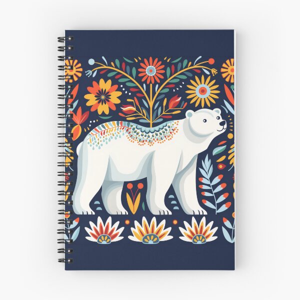 Item preview, Scandinavian Folk Art, Floral Polar Bear designed and sold by xiao xuans.