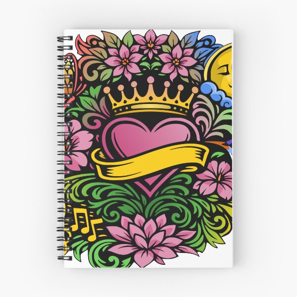 Item preview, Flower, heart, crown tattoo style motif designed and sold by Pommes im Bett.