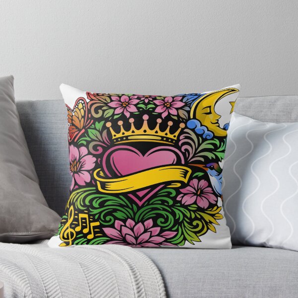 Item preview, Flower, heart, crown tattoo style motif designed and sold by Pommes im Bett.