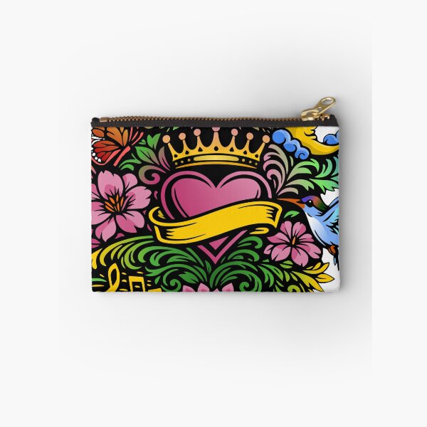 Item preview, Flower, heart, crown tattoo style motif designed and sold by Pommes im Bett.