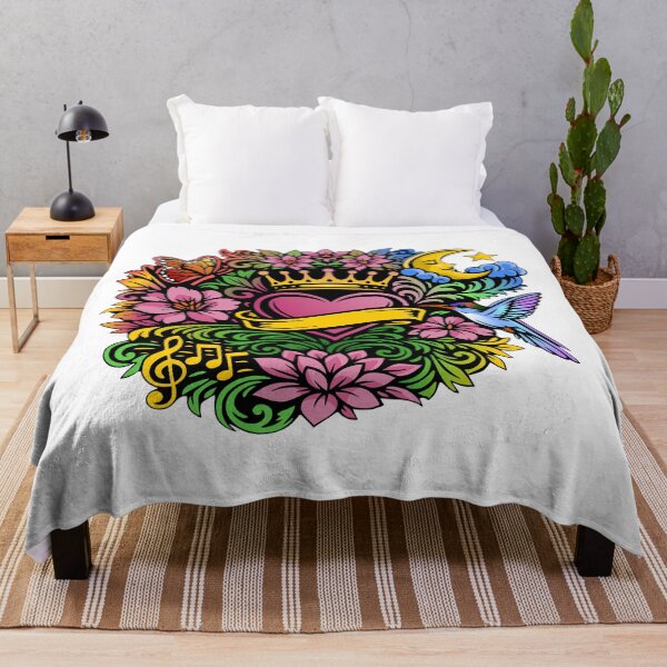Item preview, Flower, heart, crown tattoo style motif designed and sold by Pommes im Bett.