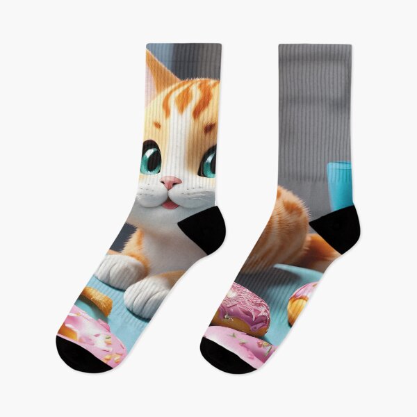Item preview, Cute cat with donuts. Adorable kawaii kitten. designed and sold by Mauswohn.