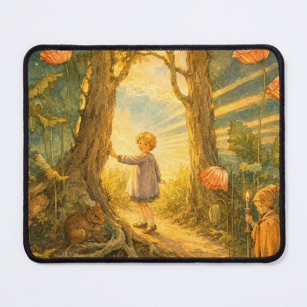 Item preview, Day and Night - Vintage Fairy Tale Art Nouveau Child in Enchanted Forest Illustration for Nursery Decor designed and sold by RickE.