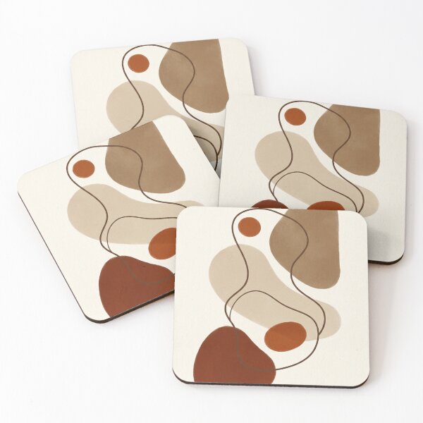 Item preview, Warm Neutrals Abstract Organic Shapes - Minimalist Terracotta Wall Art designed and sold by Bela Ambrus.