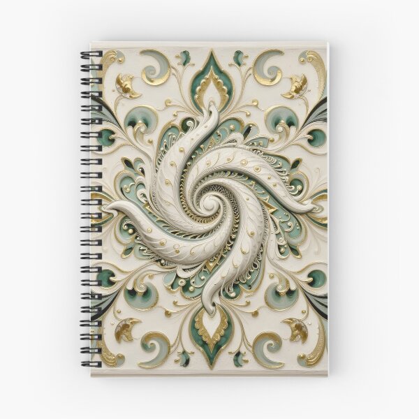 Item preview, Floral Green and Gold Swirl designed and sold by Vicky Brago-Mitchell®.
