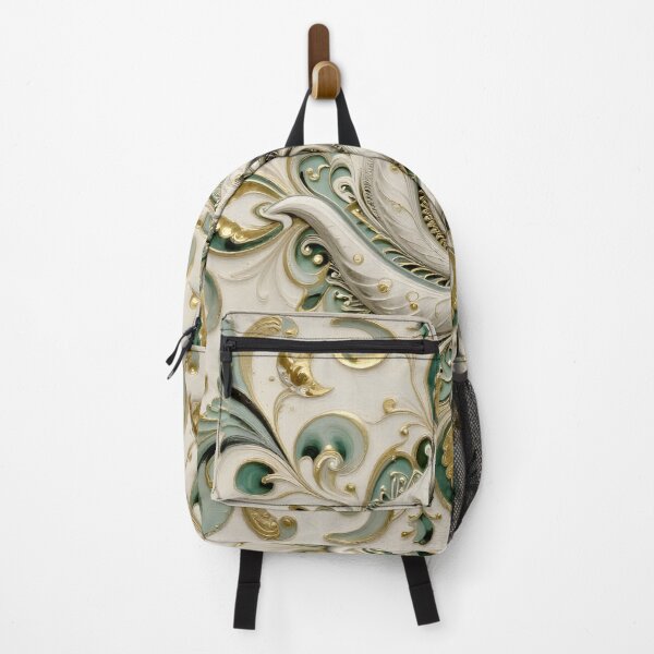 Item preview, Floral Green and Gold Swirl designed and sold by Vicky Brago-Mitchell®.