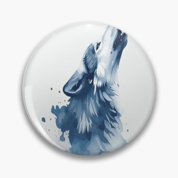 Artikelvorschau, Blaue Aquarellmalerei: Heulender Wolf entworfen und verkauft von ItzLacarth.