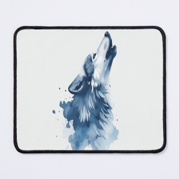 Item preview, Blue Watercolor Howling Wolf Ar designed and sold by ItzLacarth.