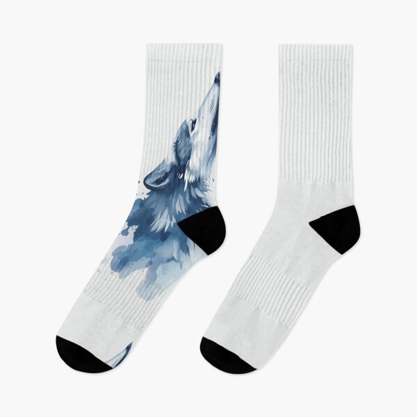 Item preview, Blue Watercolor Howling Wolf Ar designed and sold by ItzLacarth.