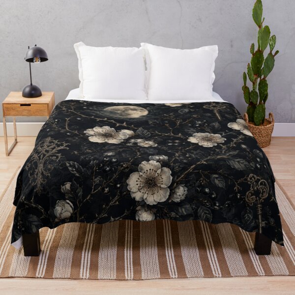 Item preview, Blackthorn & Moonlight – Gothic Antique Floral Pattern designed and sold by NocturnBotany.