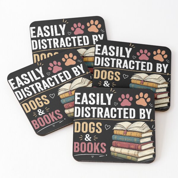 Item preview, Easily Distracted By Dogs And Books, Book Lover Gift, Funny Dog, Dog Lover, Dog Lover Gift, Reader, Dogs and Books designed and sold by Sprinkle12345.