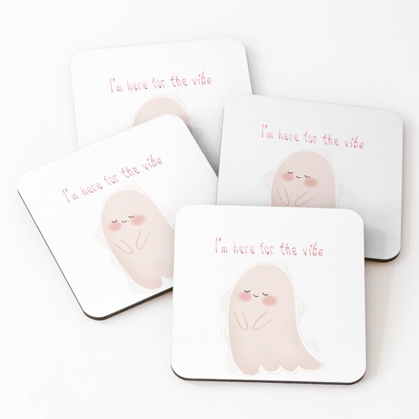 Item preview, Cute Im Here for the Vibe Ghost Whimsical Illustration designed and sold by StoriesInGrain.