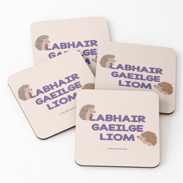 Item preview, LABHAIR GAEILGE LIOM: Speak Irish With Me (as Gaeilge / in Irish) Cute Hedgehogs designed and sold by BrokenIrish.