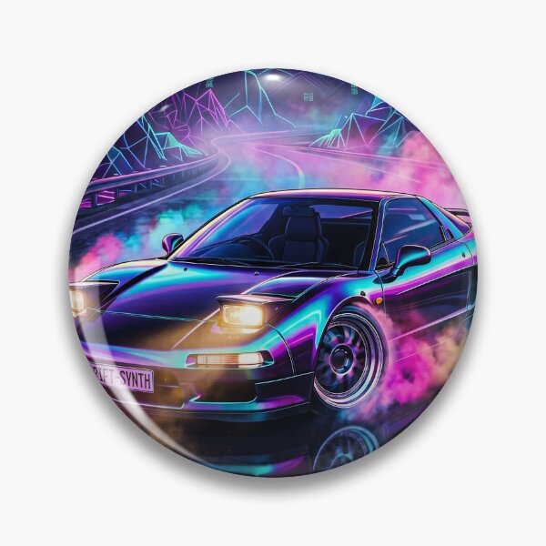 Item preview, Retro Synthwave Drifting V6 Tuner Car Sunset Scene designed and sold by RevUpDesign.
