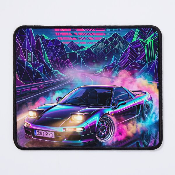 Item preview, Retro Synthwave Drifting V6 Tuner Car Sunset Scene designed and sold by RevUpDesign.