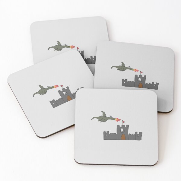 Item preview, Fire Breathing Dragon Flying Over Medieval Castle designed and sold by keluno.