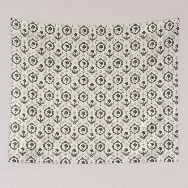 Item preview, Vintage White and Black Gothic Damask designed and sold by LouieVanille.