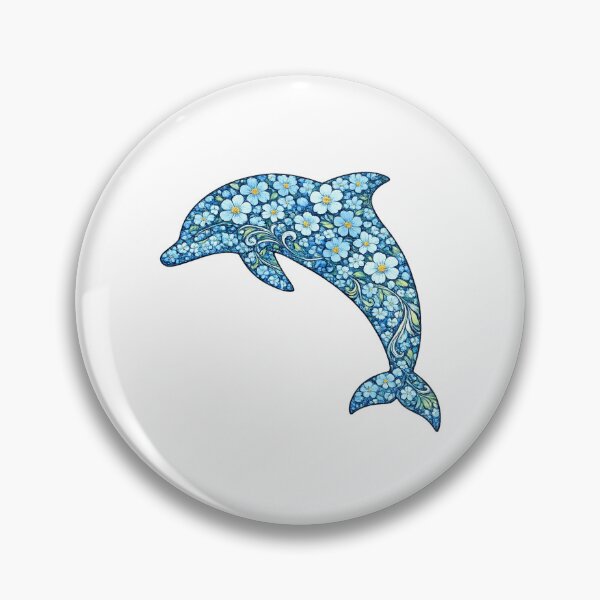 Item preview, Blue Floral Dolphin designed and sold by OTSC.