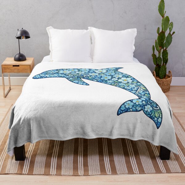 Item preview, Blue Floral Dolphin designed and sold by OTSC.