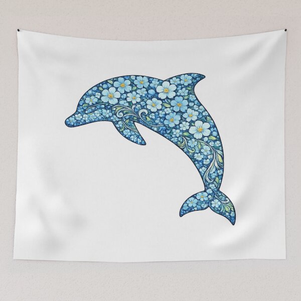 Item preview, Blue Floral Dolphin designed and sold by OTSC.