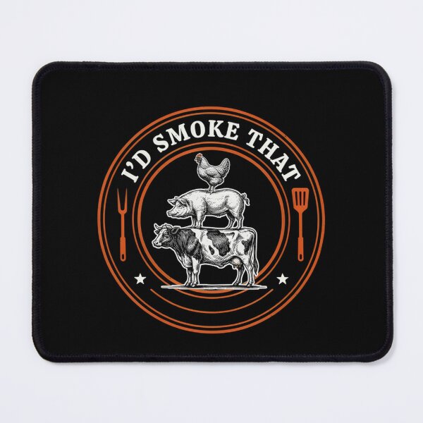 Item preview, I'd Smoke That Pig Cow Chicken Chef Butcher BBQ Pitmaster Smoker designed and sold by MizoX7.
