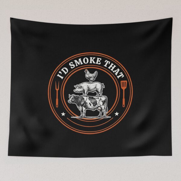 Item preview, I'd Smoke That Pig Cow Chicken Chef Butcher BBQ Pitmaster Smoker designed and sold by MizoX7.