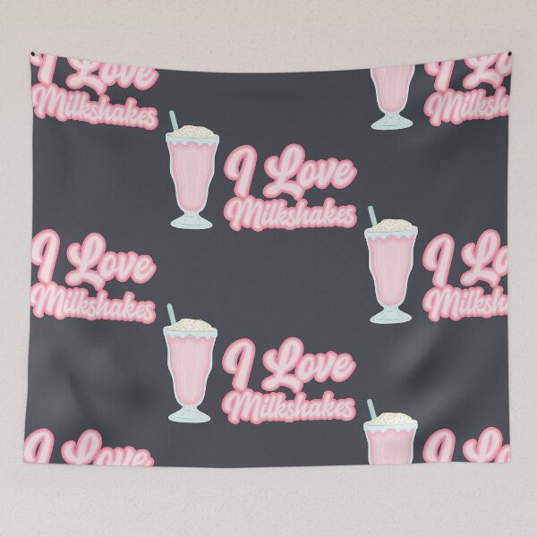 Item preview, I love strawberry milkshakes text design designed and sold by BRU Design.