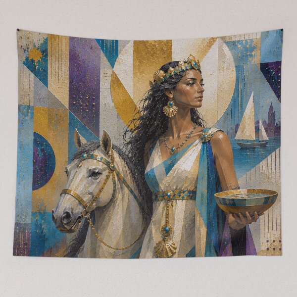 Item preview, Roman Goddess Nehalennia painting. designed and sold by GalleryKauffeld.
